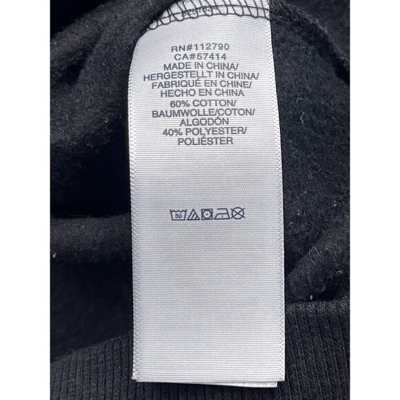 TRUE RELIGION Womens MEDIUM Black Heritage Crewneck Sweatshirt Buddha Pullover - Picture 9 of 11